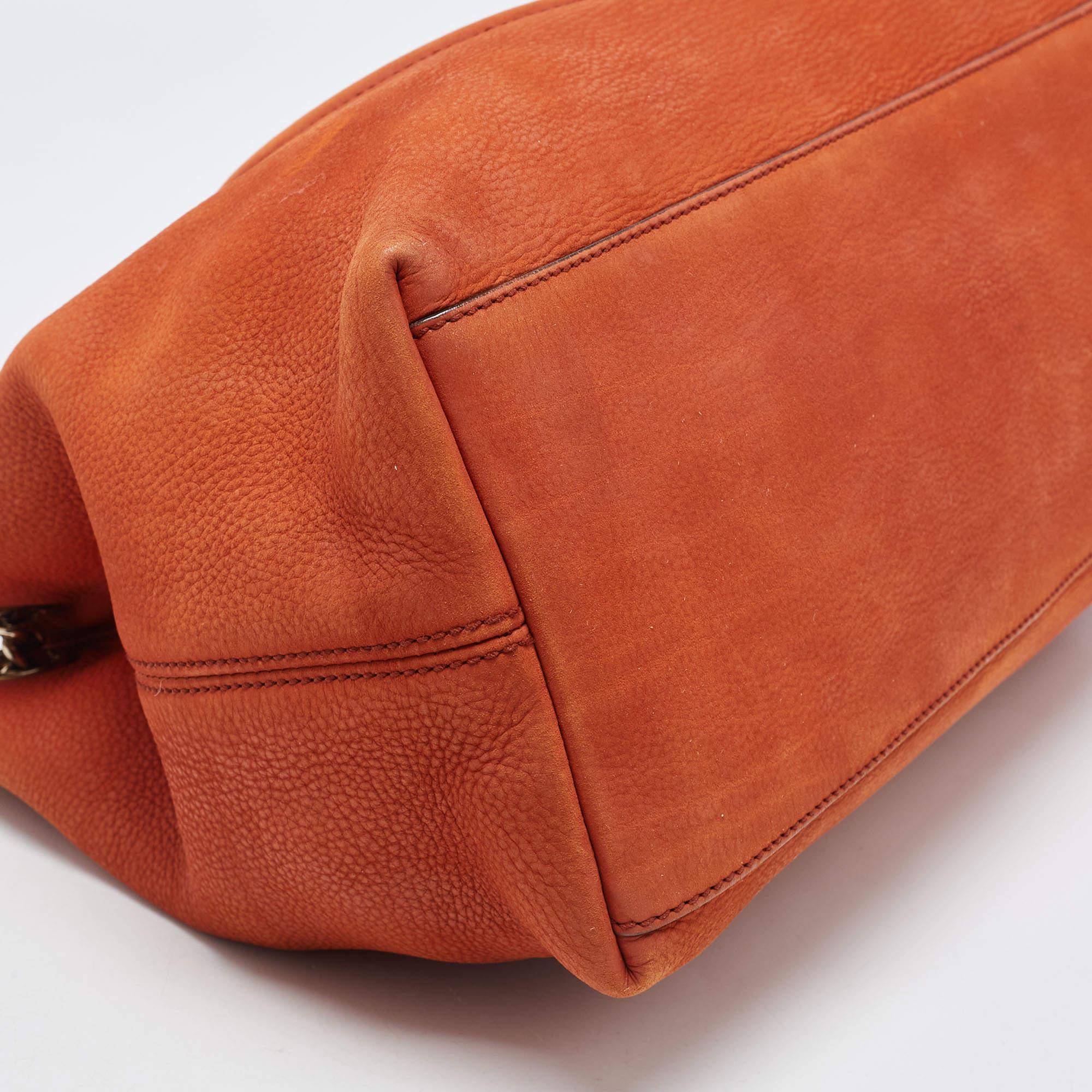 Gucci Rust Brown Nubuck Leather Medium Soho Chain Shoulder Bag 10