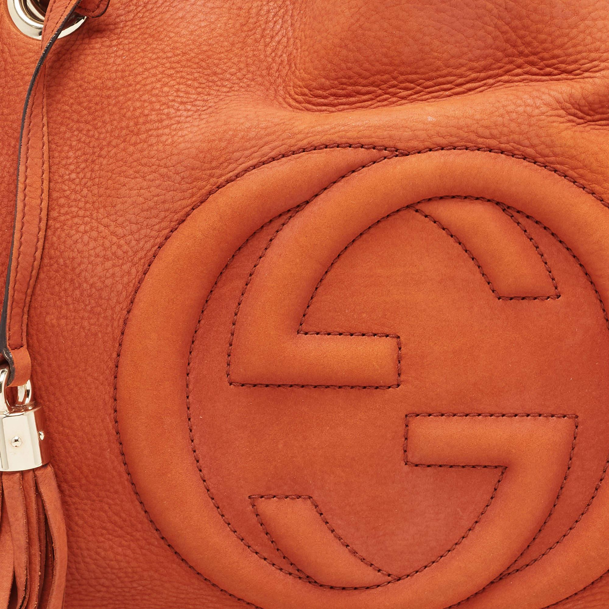 Gucci Rust Brown Nubuck Leather Medium Soho Chain Shoulder Bag 17