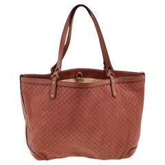 Gucci - Fourre-tout Bree en cuir microguccissima rouille