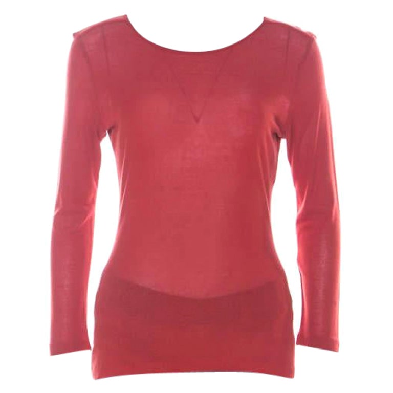 Gucci Rust Red Knit Long Sleeve Top M