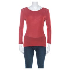 Gucci Rust Red Knit Long Sleeve Top M