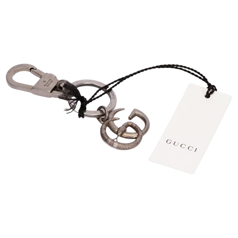 Gucci Ruthenium New GG Logo Keyring For Sale at 1stDibs