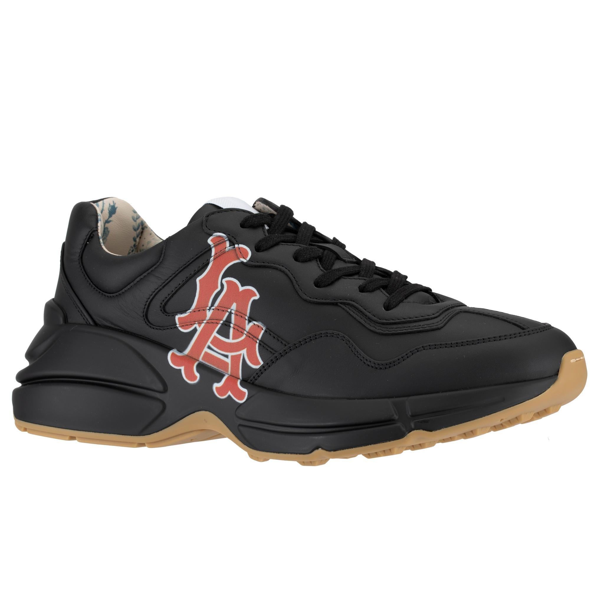 Gucci Sneakers Rython Nero Logo LA Angels 7 US in vendita 3