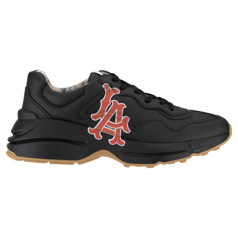 Gucci Rython Sneakers Black LA Angels Logo 7 US For Sale at 1stDibs