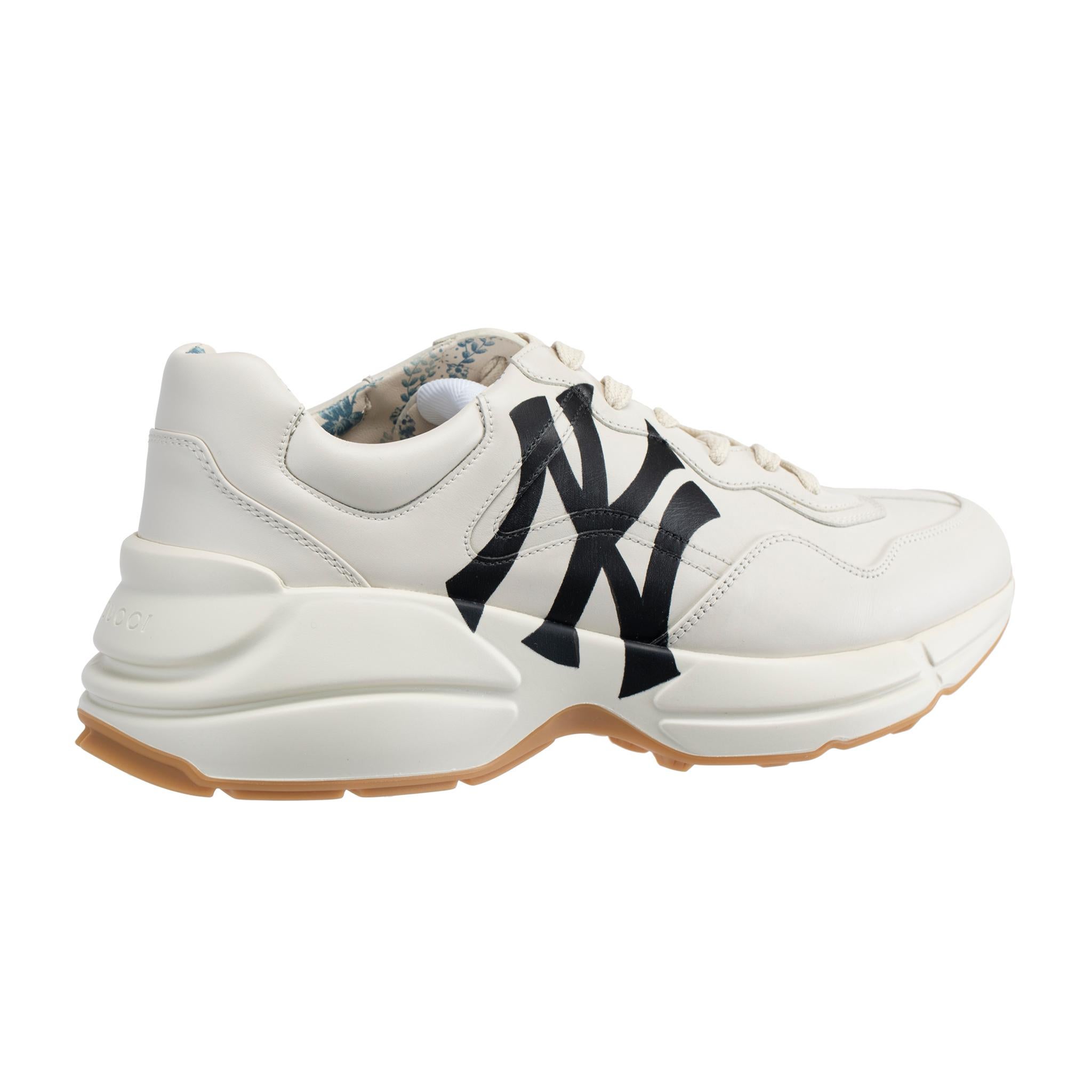 Gucci Rython Sneakers Off-White NY Yankees Logo 7.5 US In New Condition In DOUBLE BAY, NSW