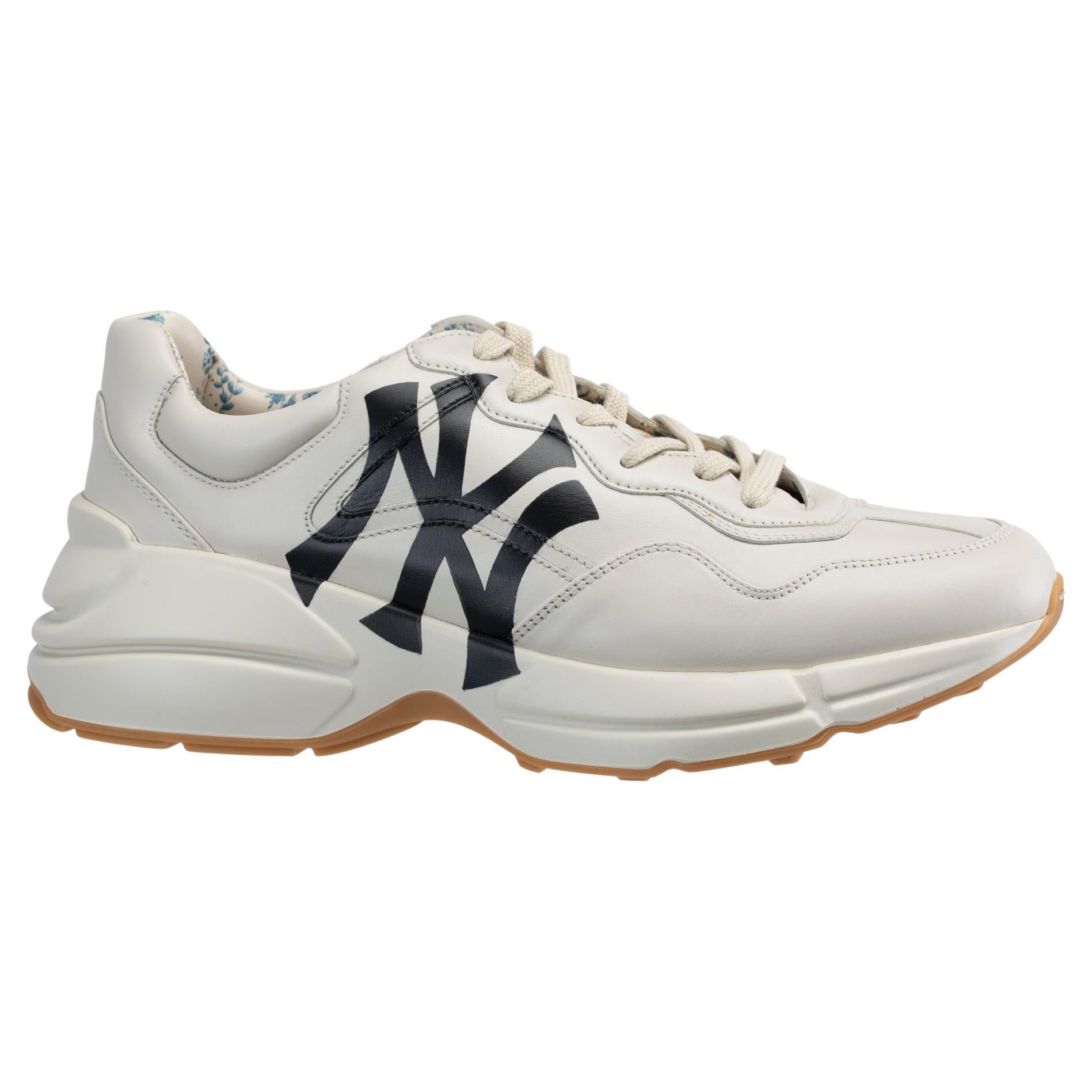 Alabama underskud Brise Gucci Rython Sneakers Off-White NY Yankees Logo 7.5 US at 1stDibs
