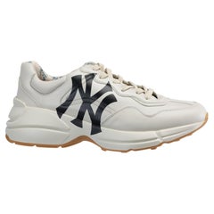 Gucci Rython Sneakers Off-White NY Yankees Logo 7.5 US