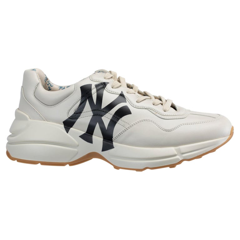 Gucci Rython Sneakers OffWhite NY Yankees Logo 7.5 US For Sale at 1stDibs