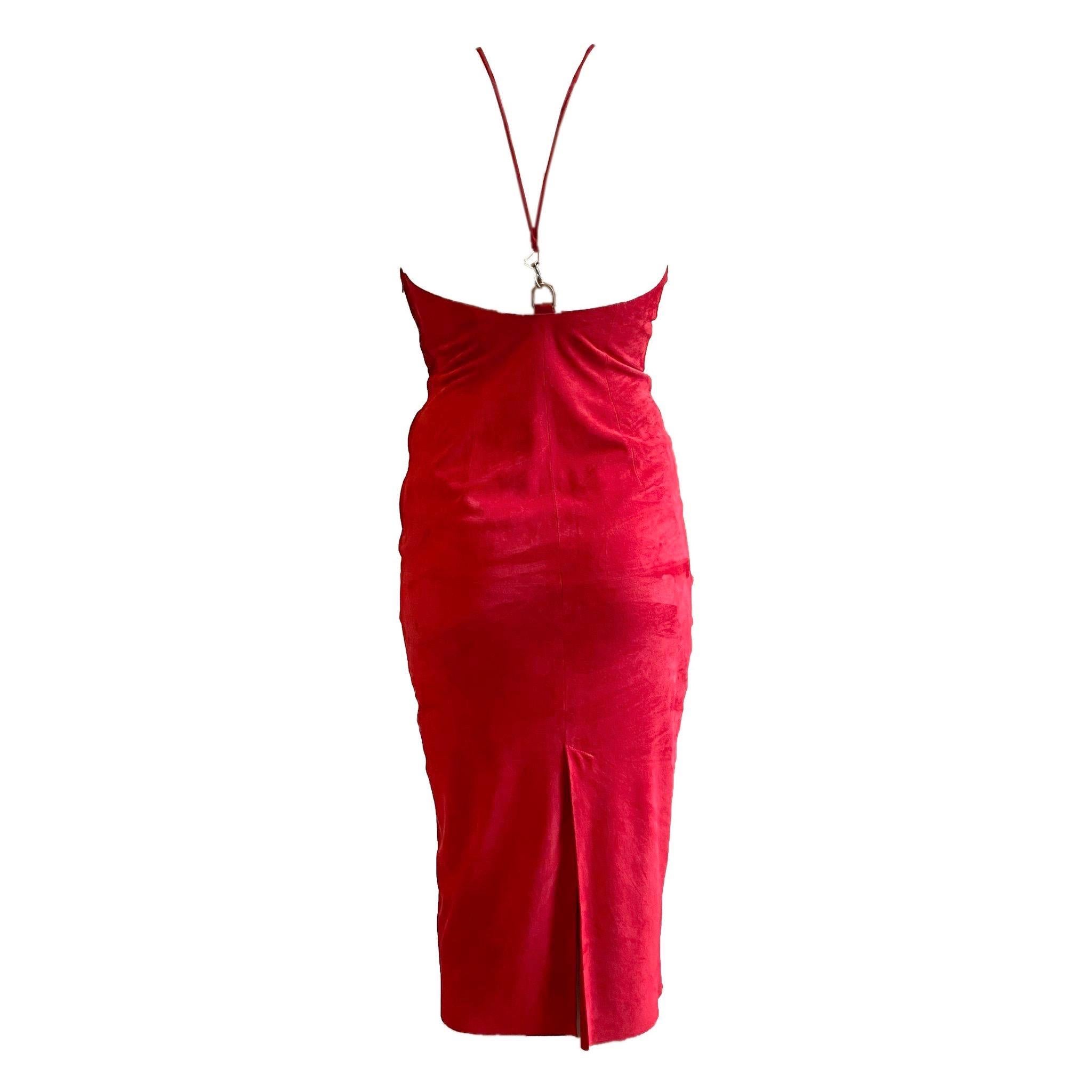 red suede dress