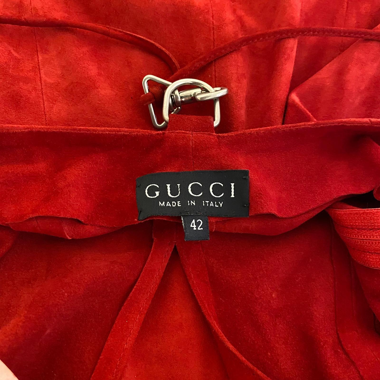 Gucci S/S 1995 Red Suede Cut-out Halter Dress 1