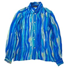 GUCCI S/S 1996 by Tom Ford Abstract Colour Printed Silk Sheer Shirt