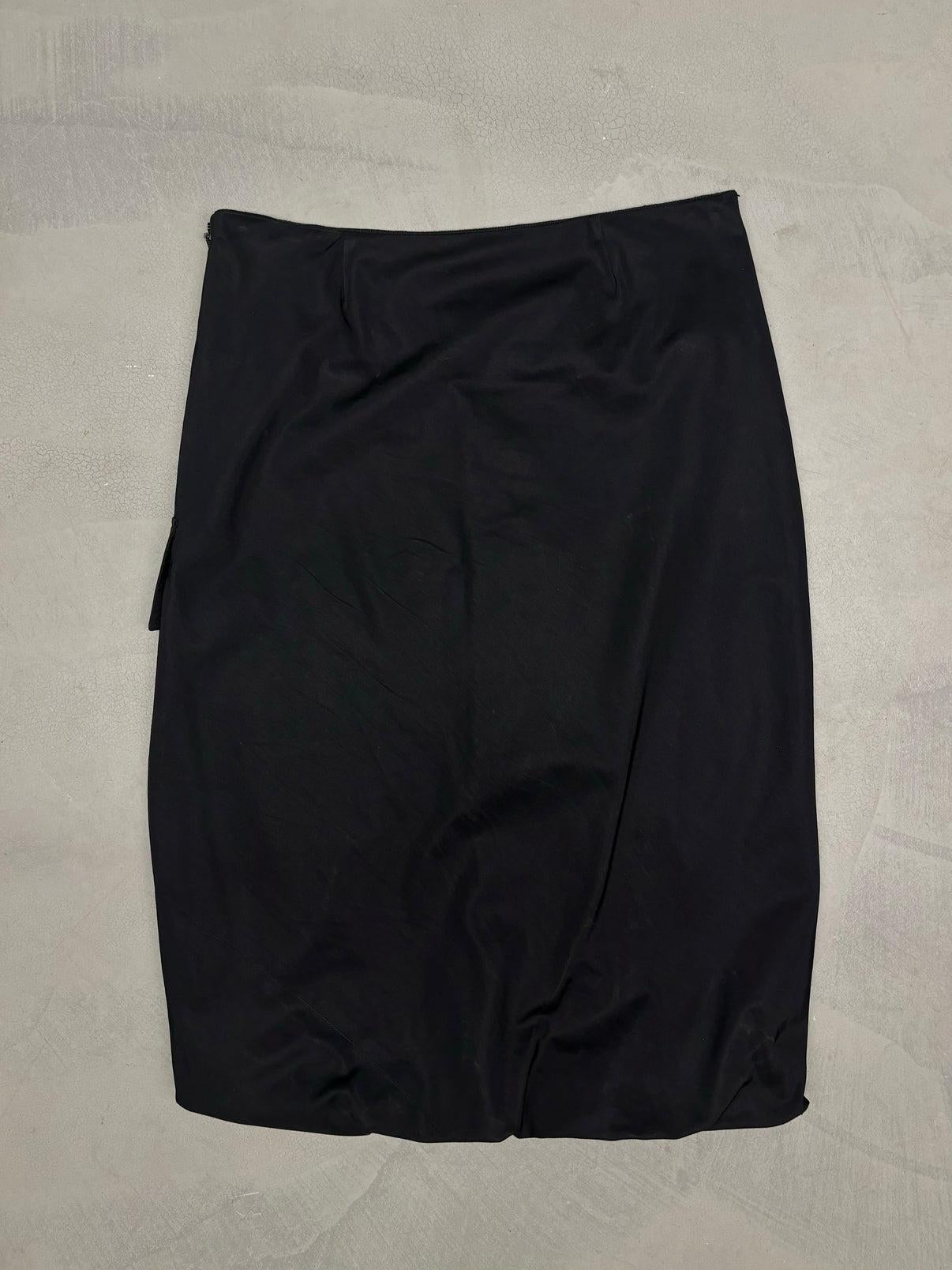 Gucci S/S 2001 black cargo balloon skirt For Sale 1