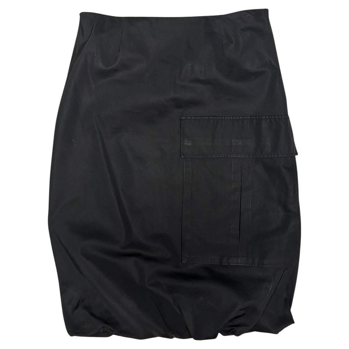 Gucci S/S 2001 black cargo balloon skirt
