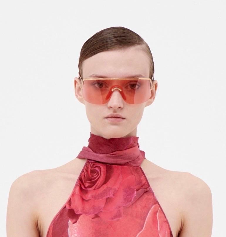 Women's or Men's Gucci S/S 2001 pink shield sunglasses
