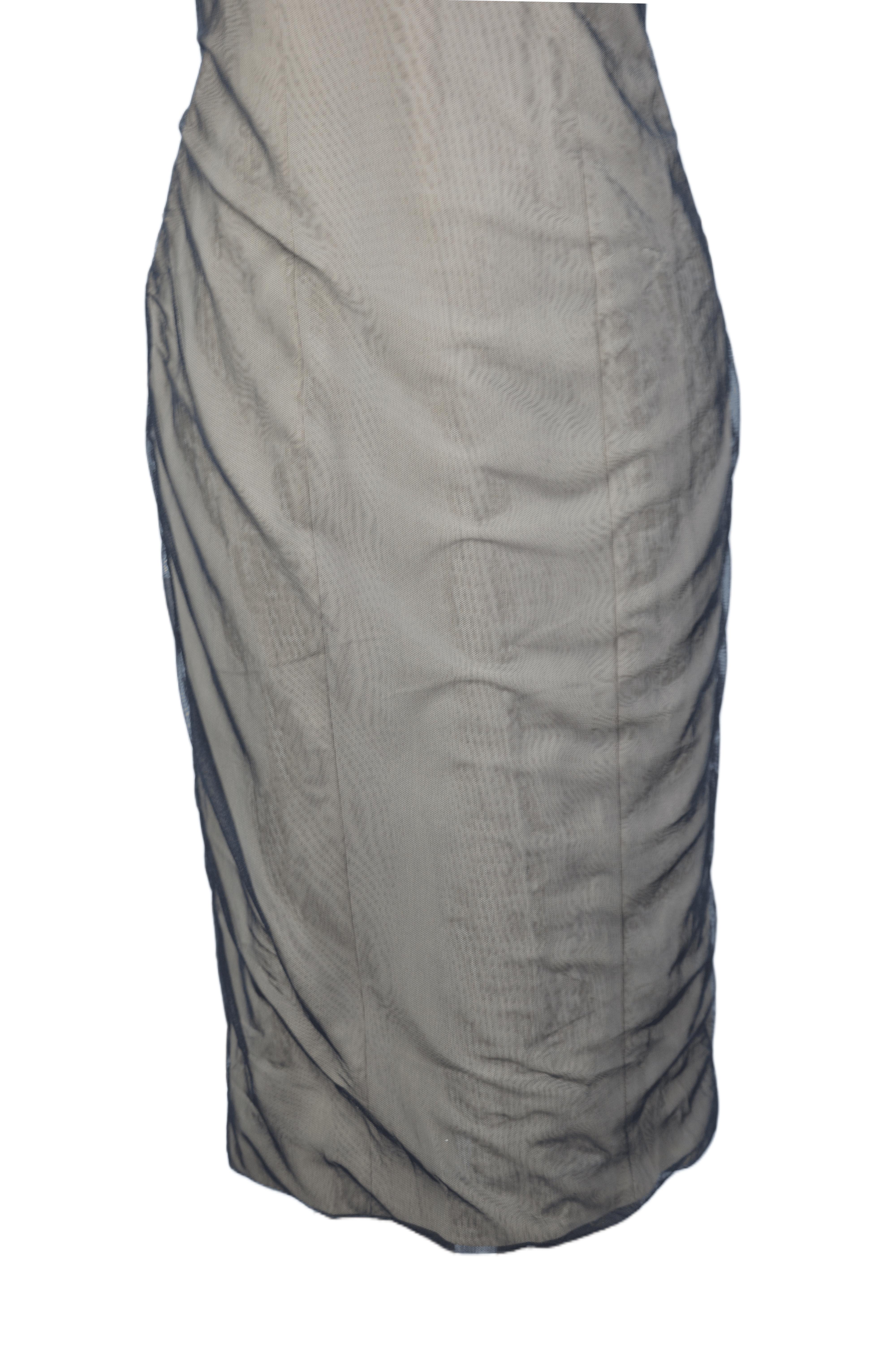 GUCCI S/s 2001 Schwarzes langärmeliges Kleid mit Korsett MET Stück im Angebot 5
