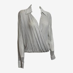 Gucci S/S 2002 Striped Silk Wrap Blouse