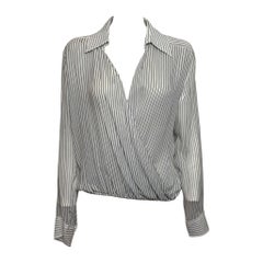 Gucci S/S 2002 Striped Silk Wrap Blouse