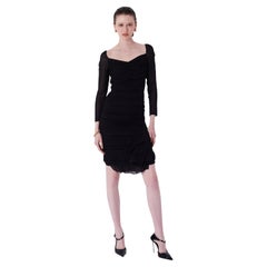 Gucci S/S 2003 Ruched Black Mini Dress