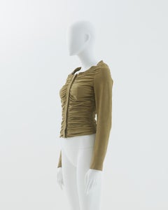 Gucci S/S 2003 Ruched suede leather jacket top