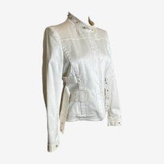 Gucci S/S 2004 White Cotton Studded Military Jacket