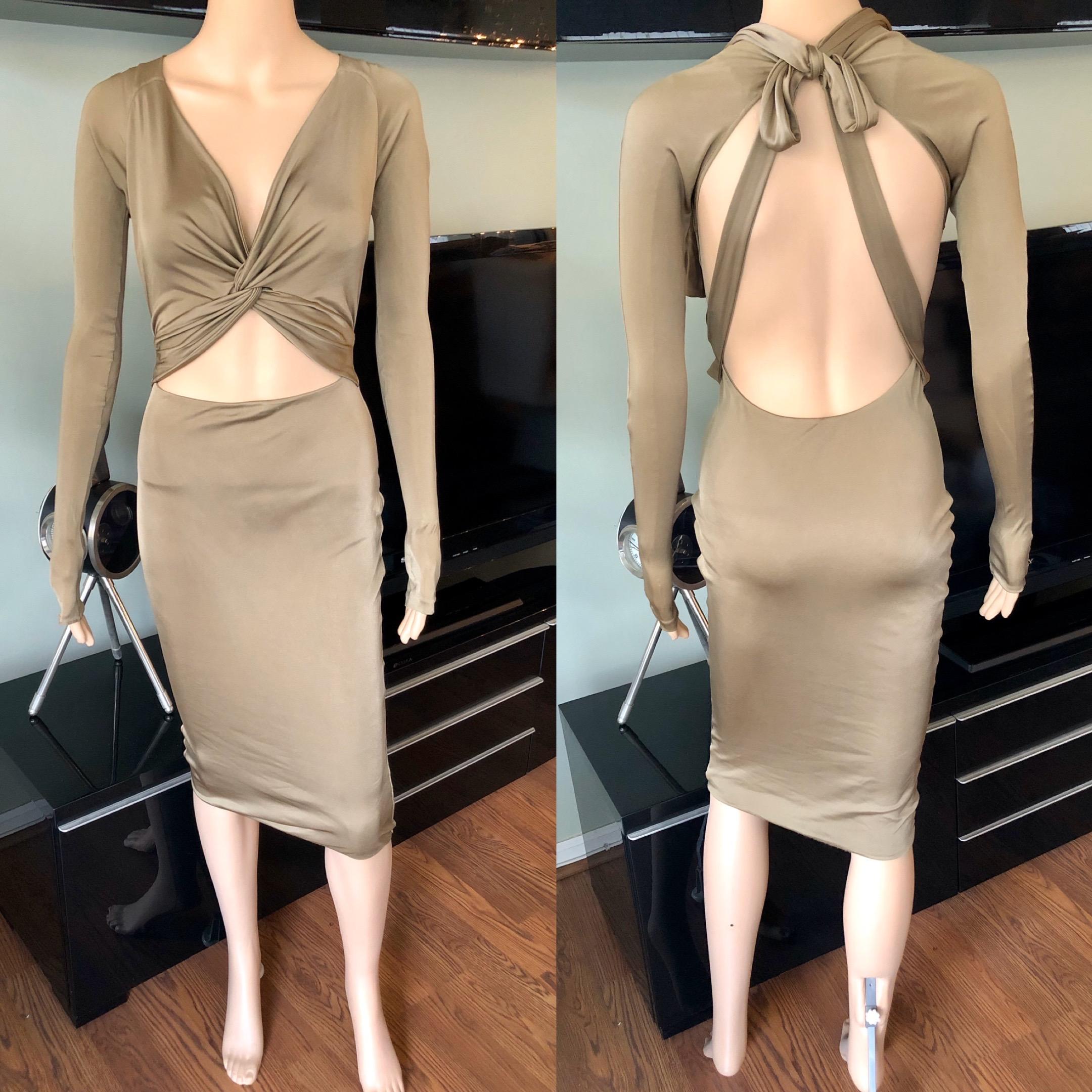 Gucci S/S 2005 Tom Ford Plunging Cutout Backless Bodycon Dress 1