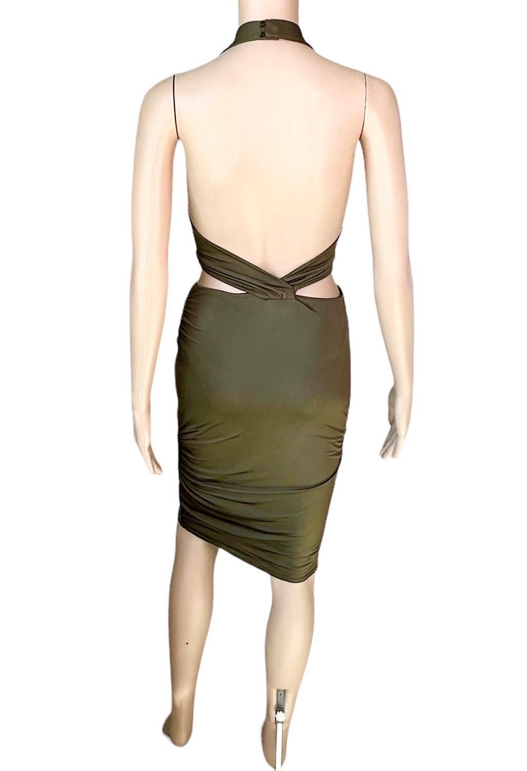 Gucci S/S 2005 Plunging Cutout Backless Bodycon Mini Dress In Good Condition For Sale In Naples, FL