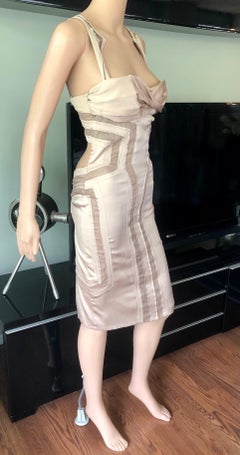 Gucci S/S 2005 Runway Bustier Open Cutout Back Silk Dress