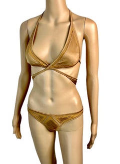 Gucci S/S 2005 Runway Cutout Sheer Panels Two-Piece Bikini Swimsuit Swimwear