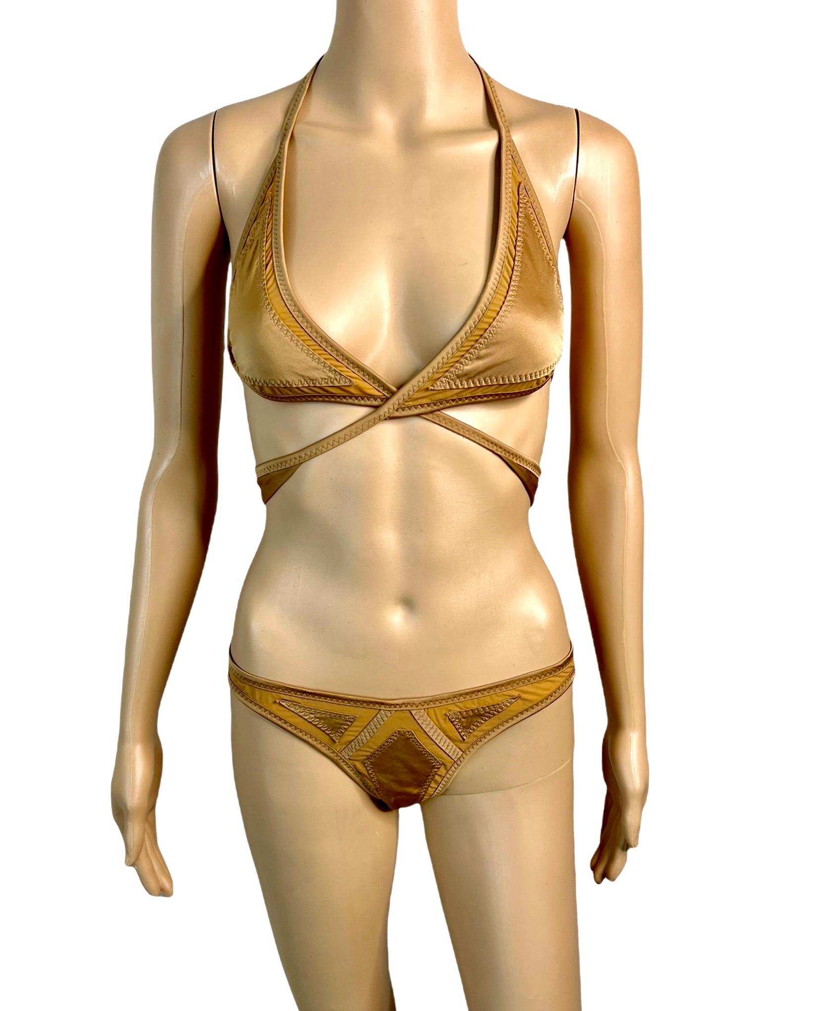 Gucci S/S 2005 Runway Cutout Sheer Panels Two-Piece Bikini Swimsuit Swimwear In Excellent Condition In Naples, FL