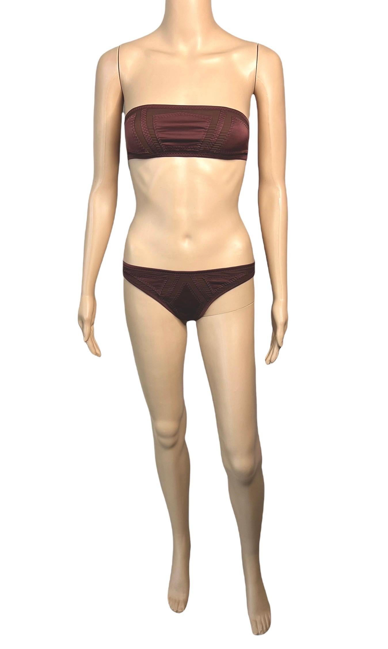 Gucci S/S 2005 Runway Cutout Sheer Panels Two-Piece Bikini Swimsuit Swimwear For Sale 1