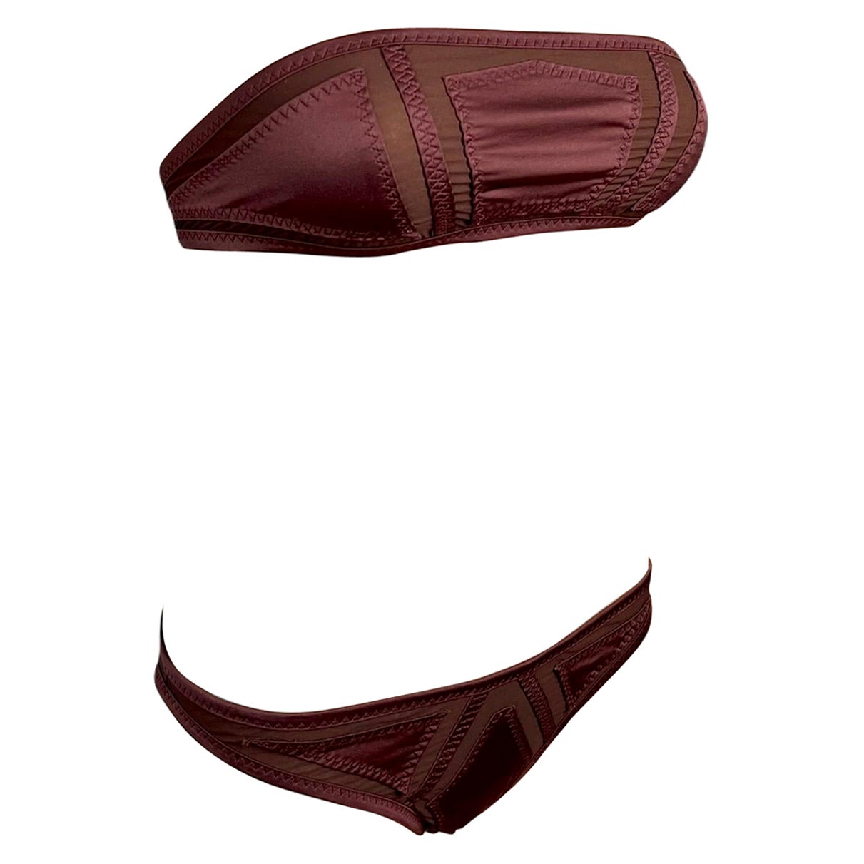 Gucci S/S 2005 Runway Cutout Sheer Panels Two-Piece Bikini Swimsuit Swimwear