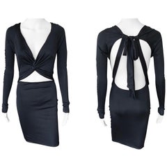 Gucci S/S 2005 Tom Ford Plunging Cutout Backless Bodycon Black Dress