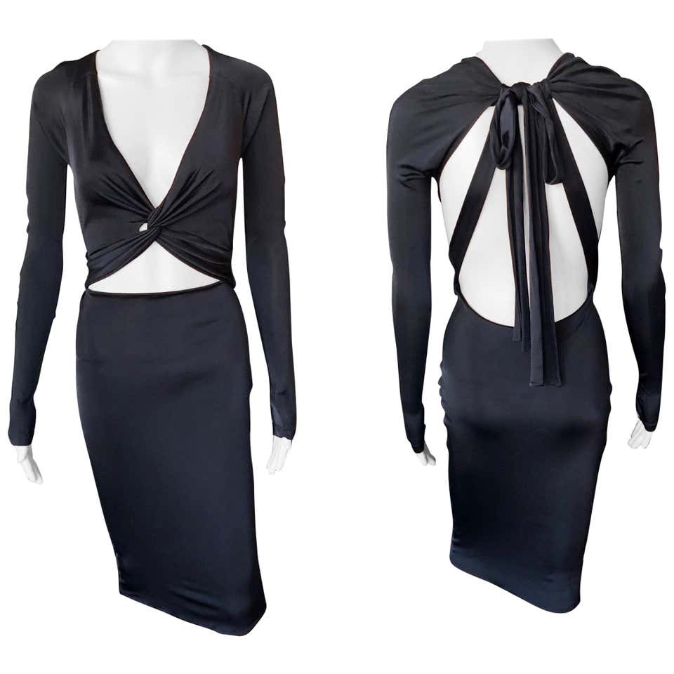 Gucci Belted Cutout Backless Dress Gown For Sale at 1stDibs | gucci ...