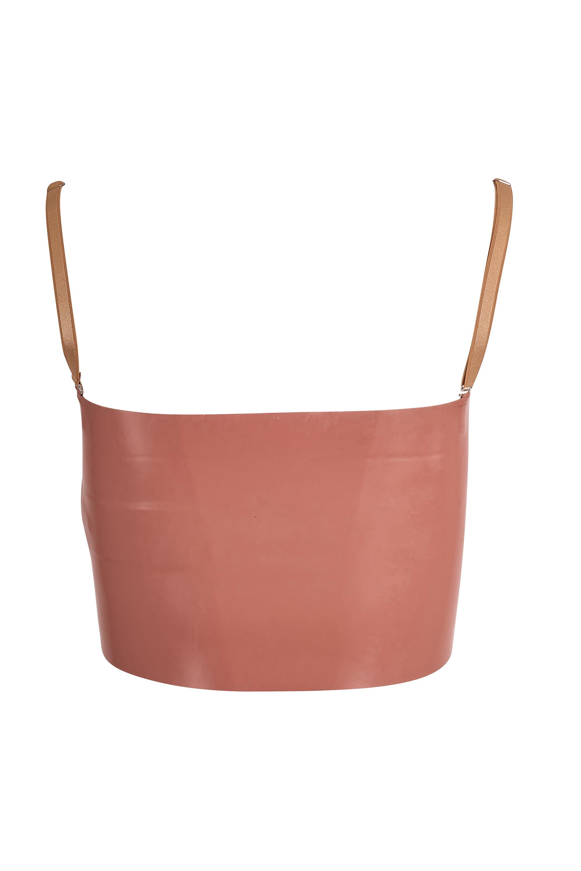 Gucci S/S 2022 Rosa Nackt Latex Bralette für Damen oder Herren im Angebot