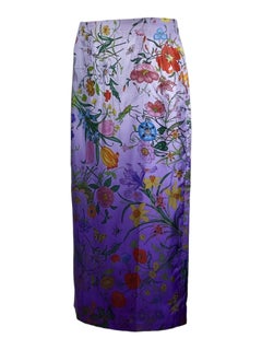 Gucci Sabato de Sarno Silk Flora purple skirt
