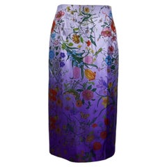Gucci Sabato de Sarno Silk Flora purple skirt