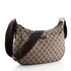 Gucci Saddle Zip Messenger Bag GG Canvas Medium
