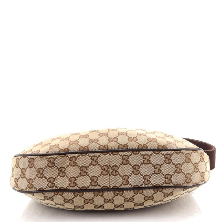 Gucci Saddle Zip Messenger Bag GG Canvas Medium For Sale at 1stDibs