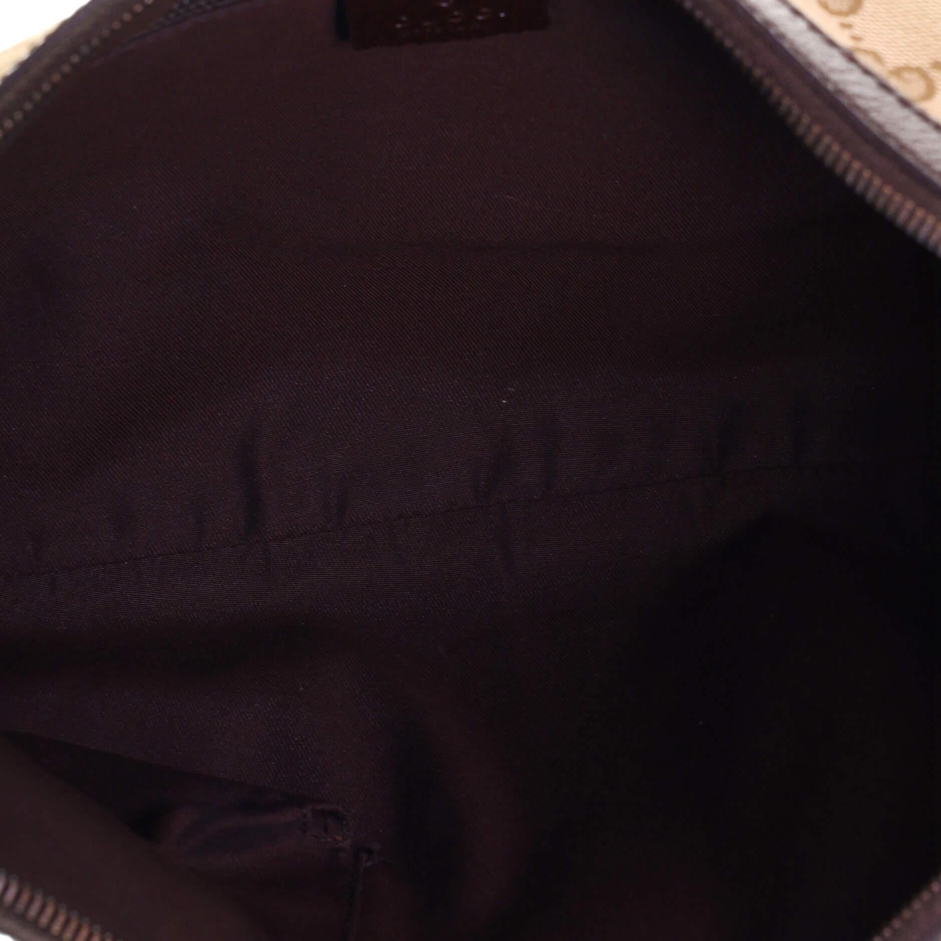Brown Gucci Saddle Zip Messenger Bag GG Canvas Medium