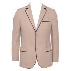 Gucci Salmon Pink Cotton Contrast Trim Detail Button Front Jacket L
