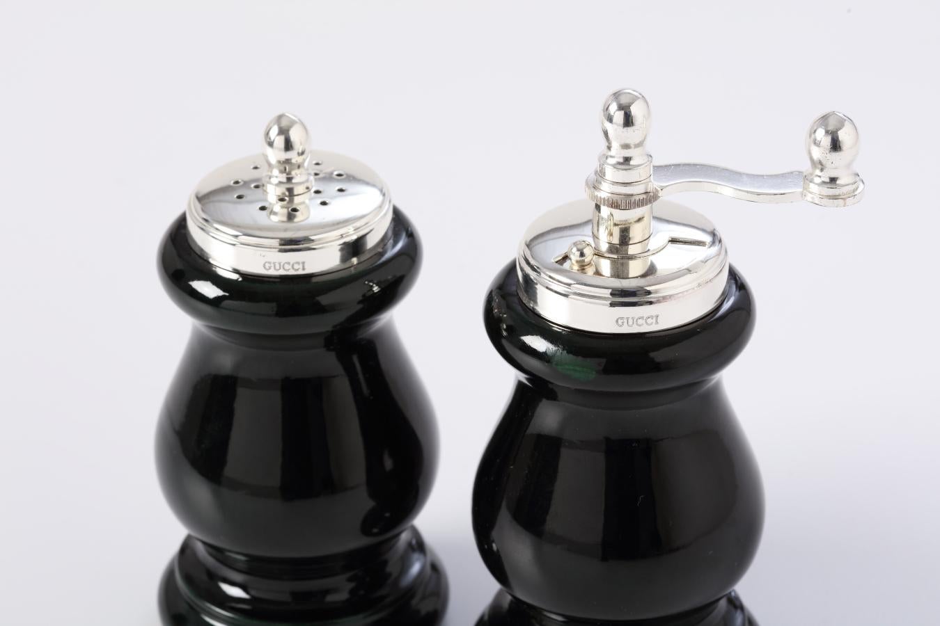 Gucci Salt and Pepper Shakers, Italy 1970s In Good Condition For Sale In Lambertville, NJ