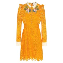 Gucci San Gallo Embroidered Broderie Anglaise Dress  IT44 US8