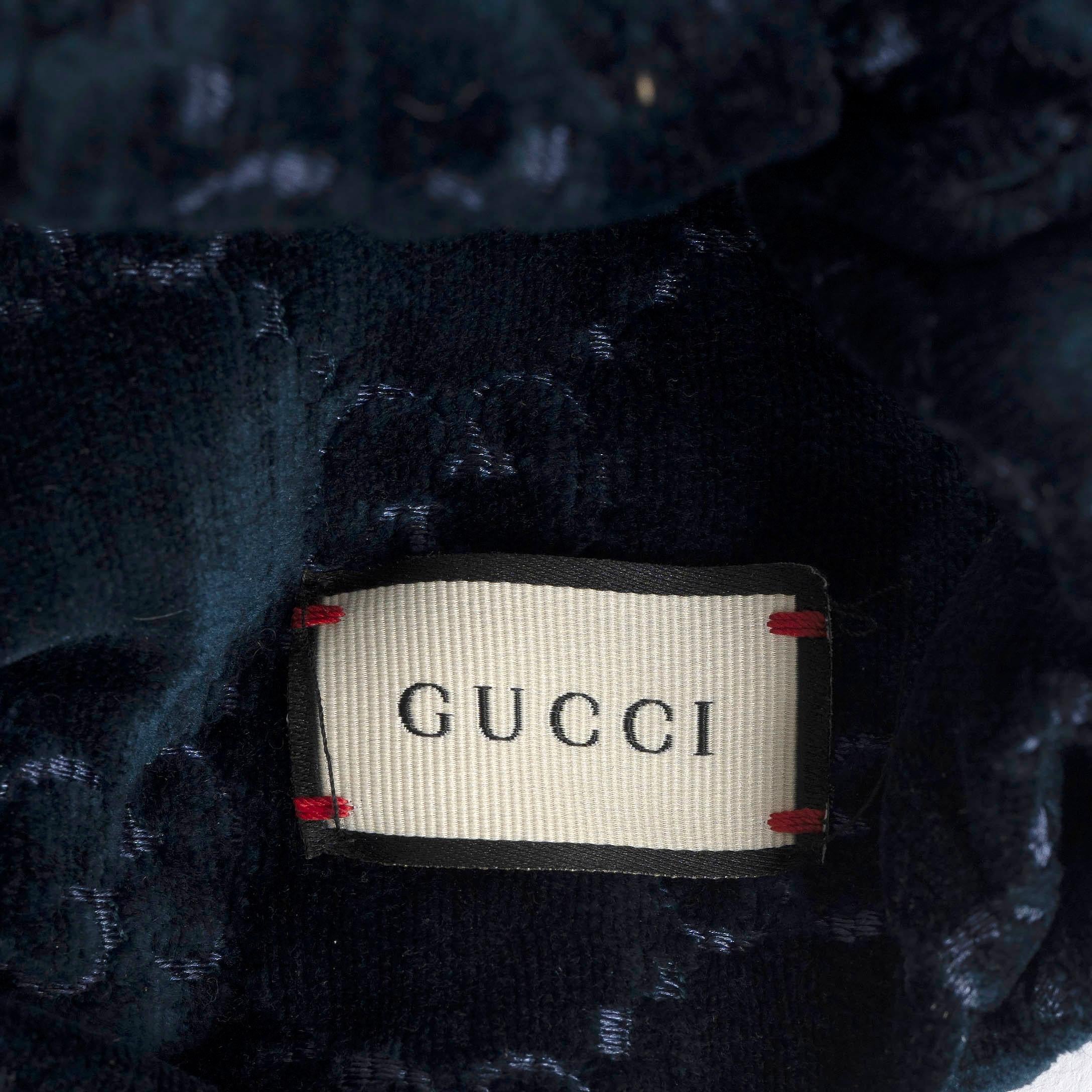 Women's GUCCI sapphire blue GG VELVET Headband One Size For Sale