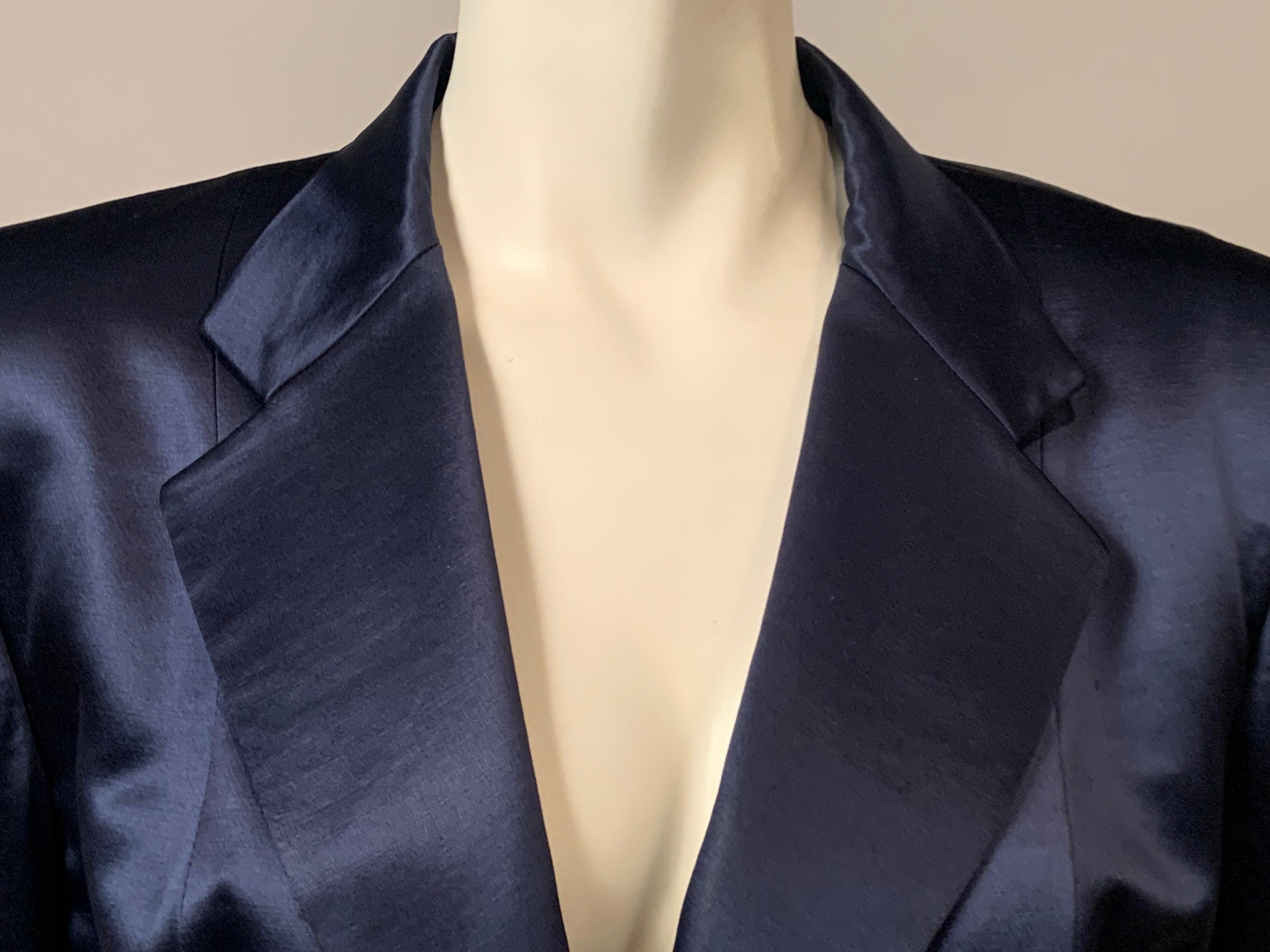 Gucci Giacca in lana e seta blu zaffiro In condizioni ottime in vendita a New Hope, PA