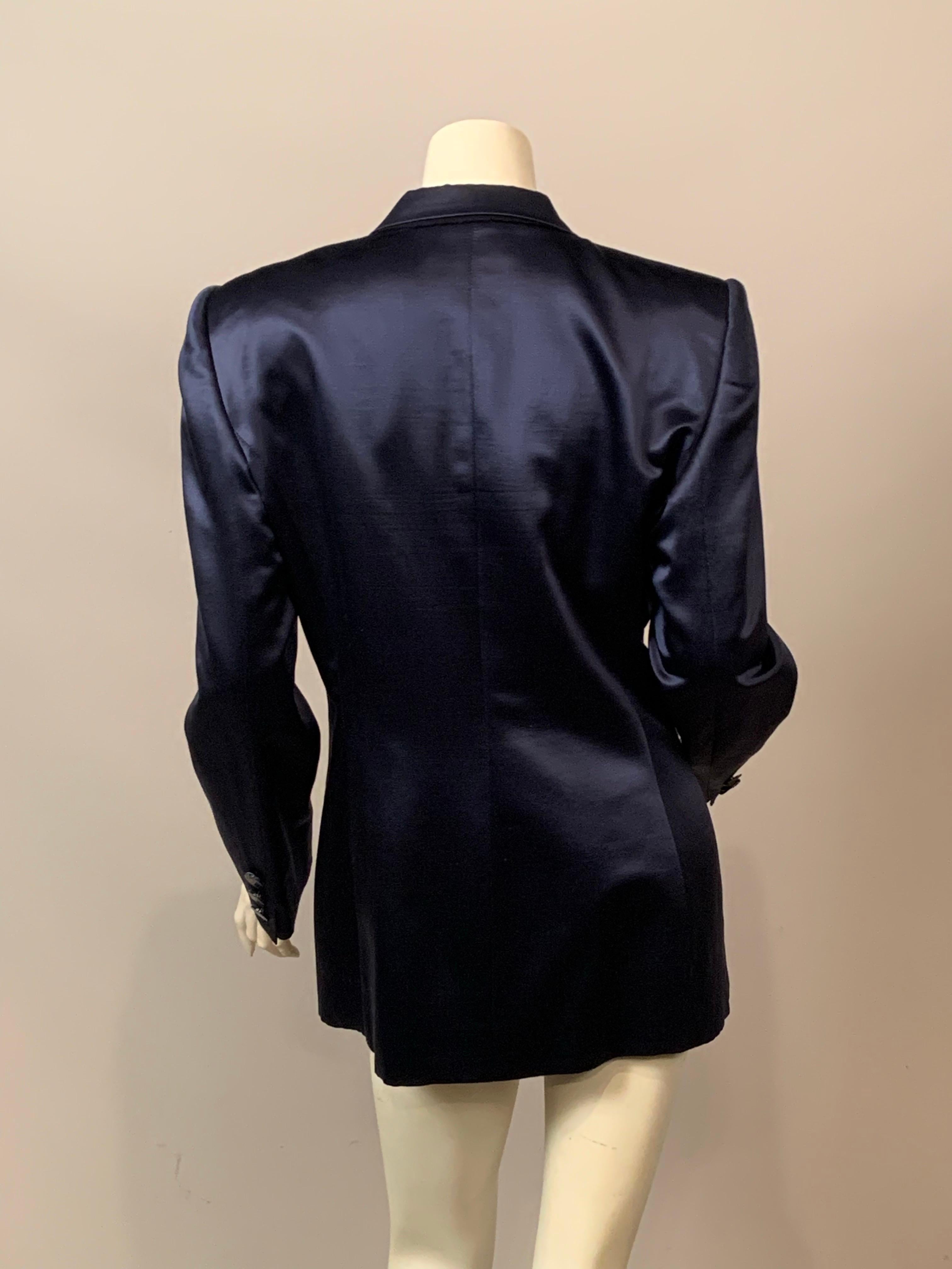 Gucci Giacca in lana e seta blu zaffiro in vendita 3