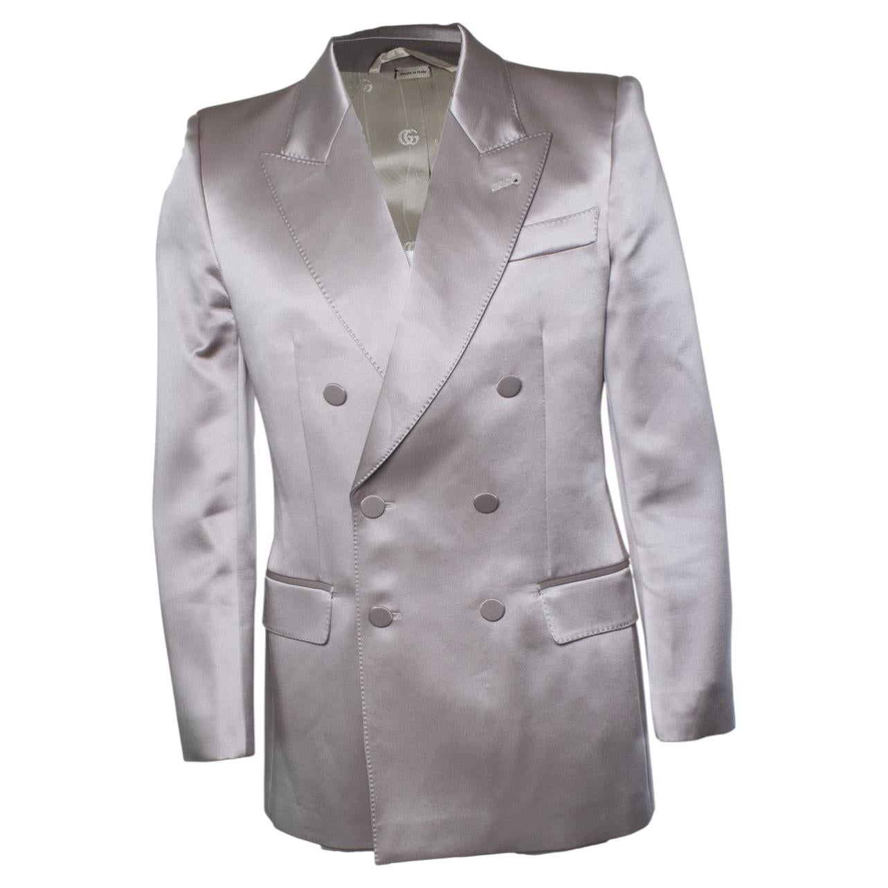 Gucci, satin double breasted blazer in light pink