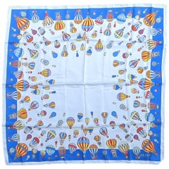 Used  Gucci Scarf Blue Balloon Festival silk New,  Never worn 1990s 