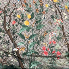 An Iconic Wool and Silk Flora and Fauna Italian Scarf by Gucci