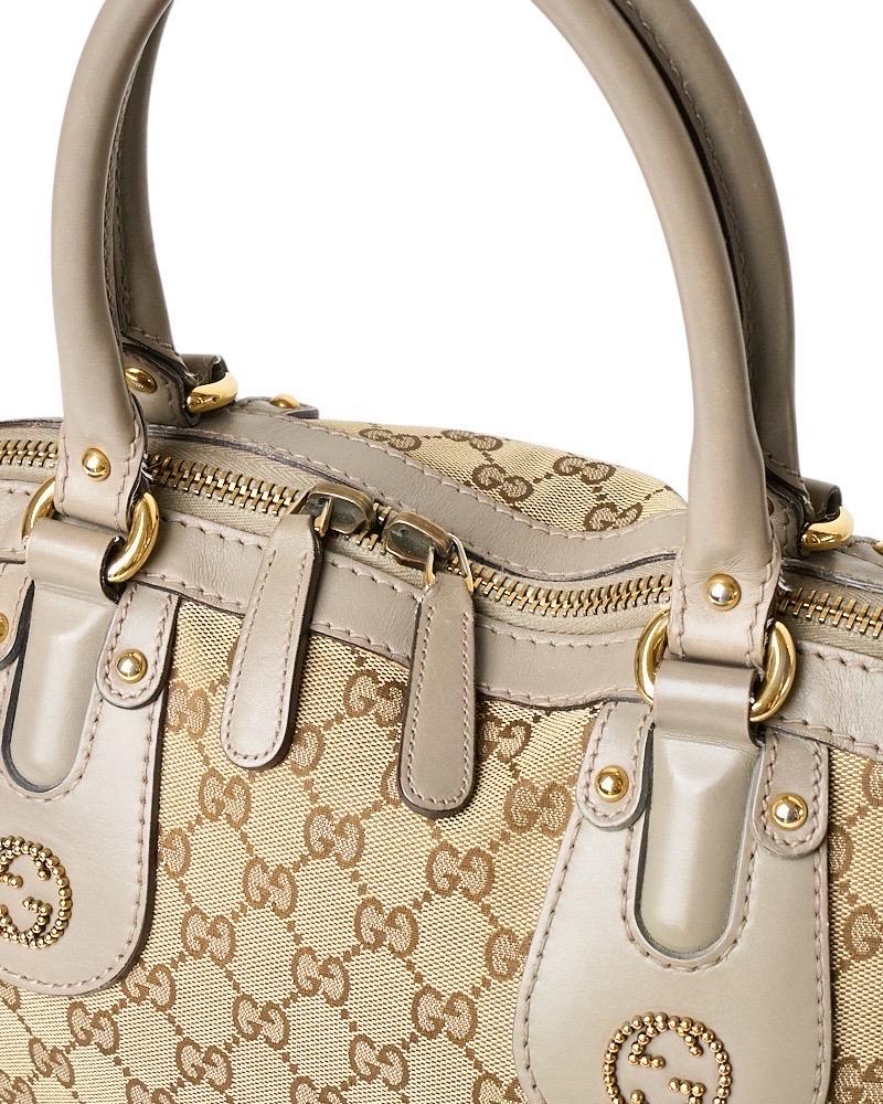 Beige Gucci Scarlett Shopper Medium GG Supreme Fango en vente