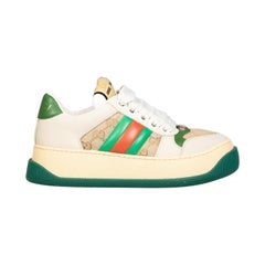 Gucci Screener Supreme GG Leather Trainers Size IT 35.5